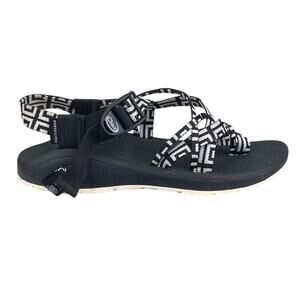 Chaco Women’s Z Cloud X2 Black White Strappy Trail Hiking Sandal Size US 7